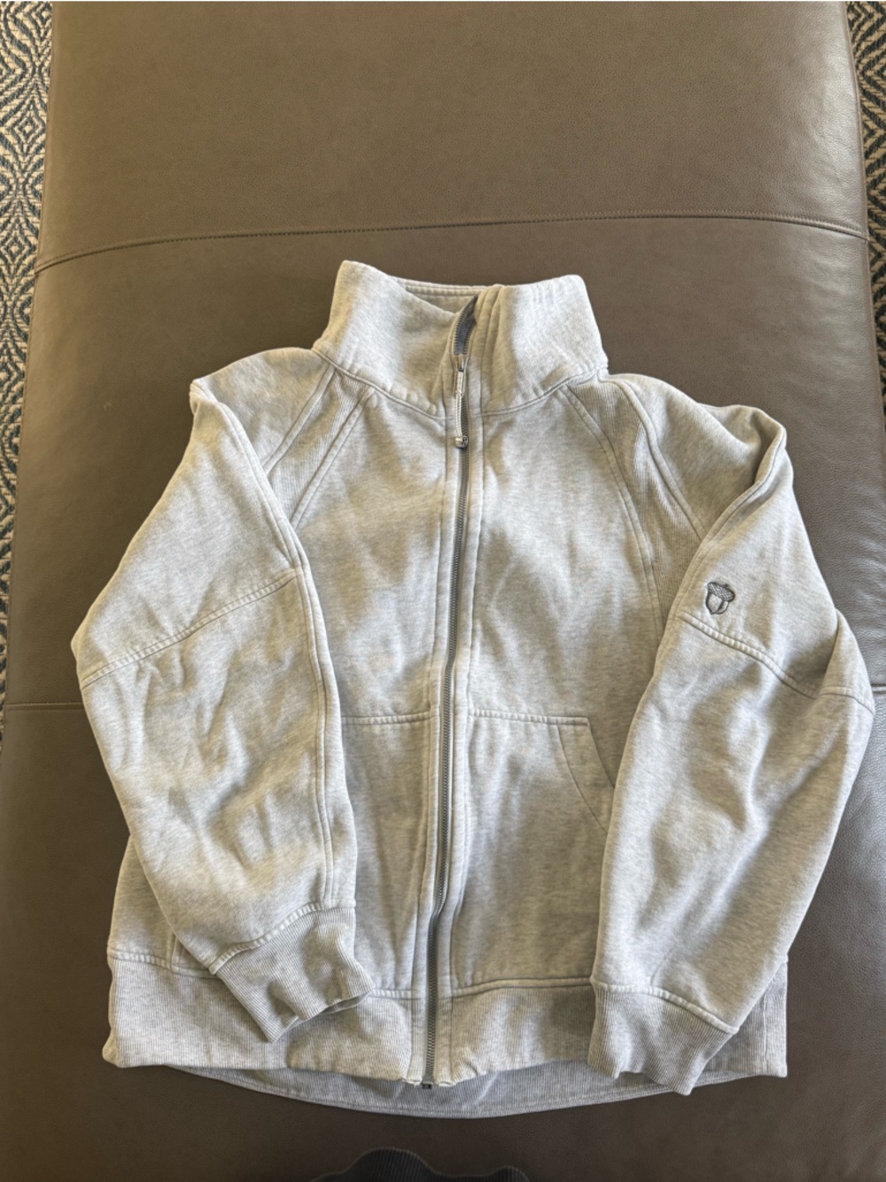 lululemon athletica Light Gray Full-Zip Casual Jacket